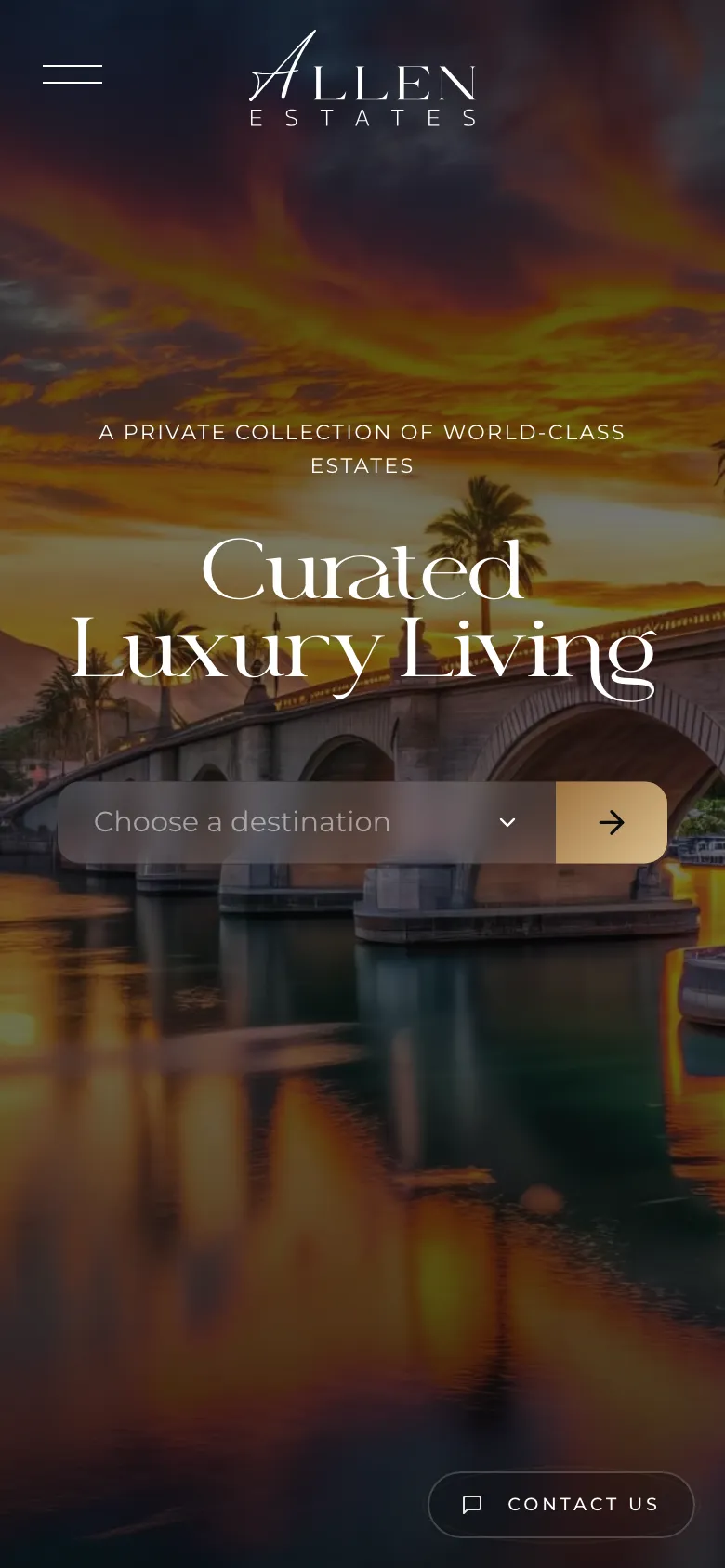Home page mobile view