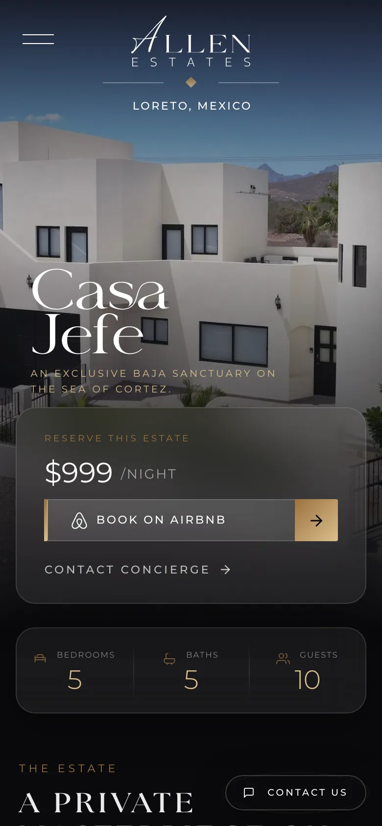 Property hero mobile view